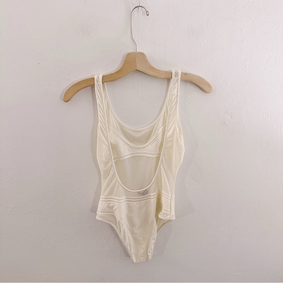 Vintage Mila Schon Bodysuit Mesh White One Piece 80s - Picture 3 of 5